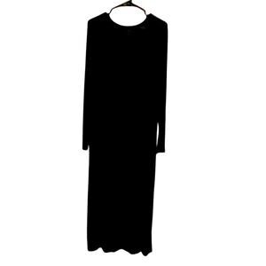 Black Long Sleeve Daily Ritual Minimalist Maxi Dress Large